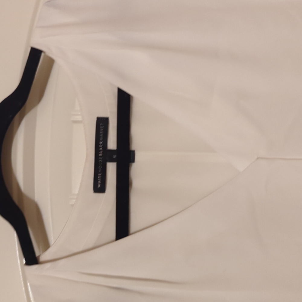Whbm White Silky Shell Blouse Size 6 - image 2